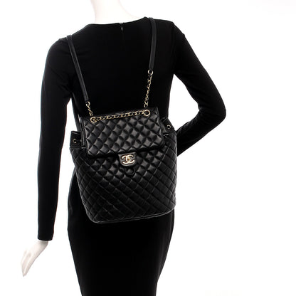 Chanel Lambskin Quilted Large Urban Spirit Backpack Black 2 of 9