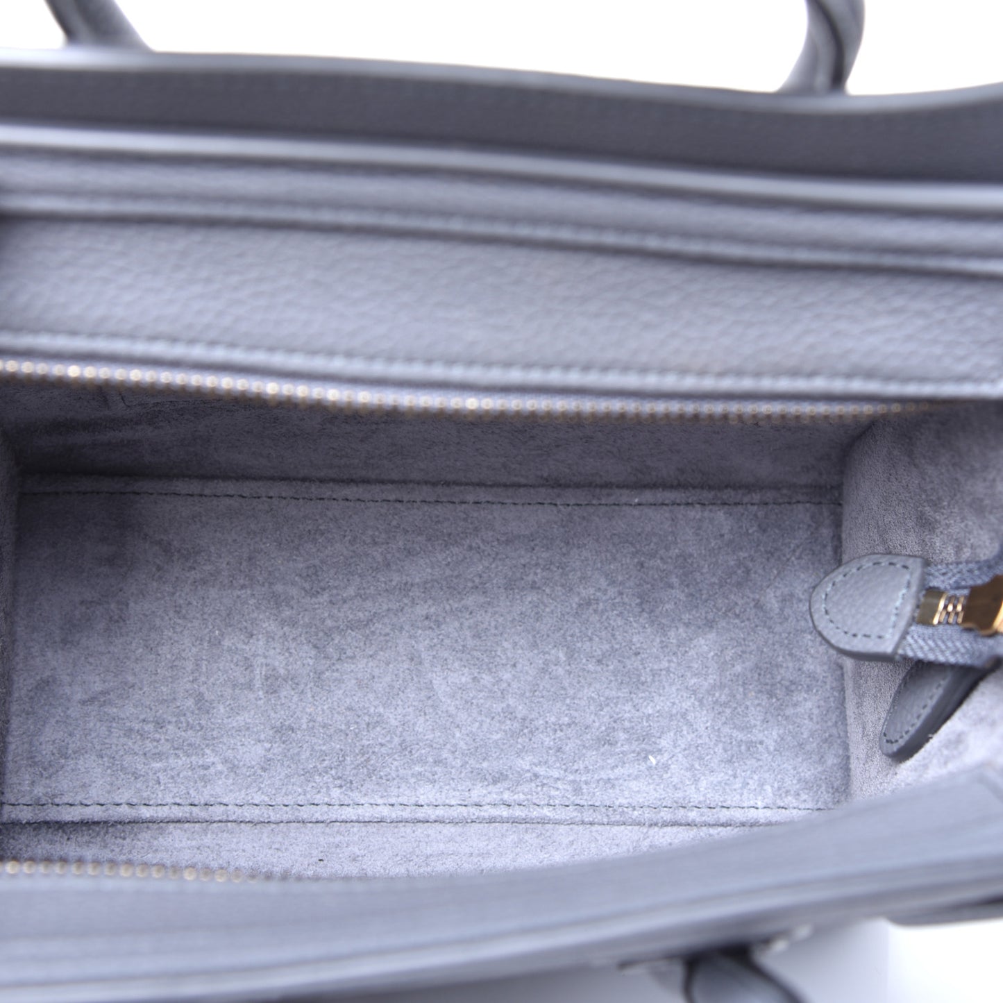 Baby Drummed Calfskin Nano Luggage Kohl