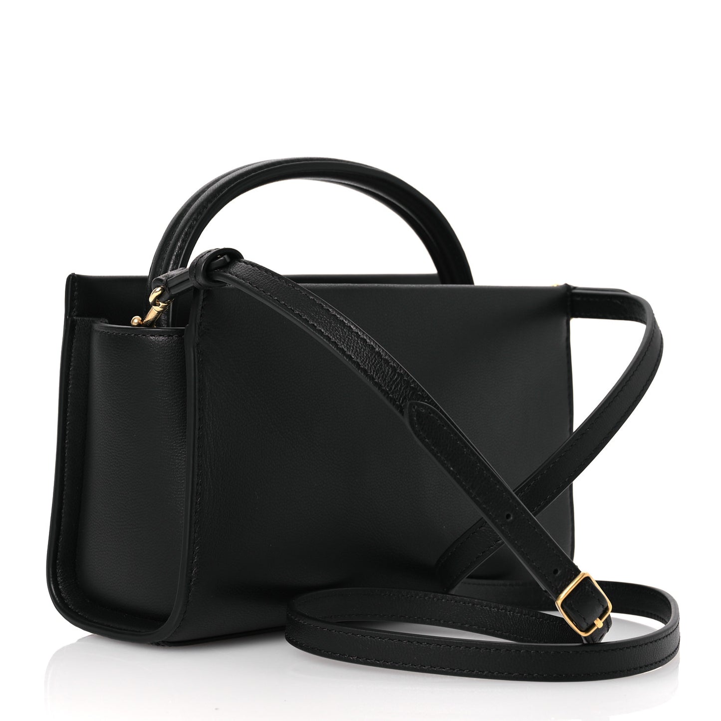 Smooth Calfskin Micro Iris Tote Black