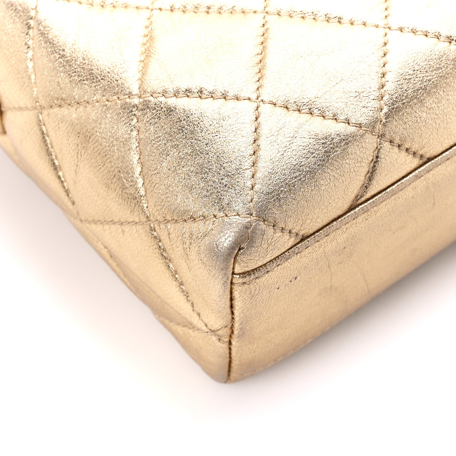 Chanel Metallic Lambskin Quilted Shoulder Bag Gold 12 of 13
