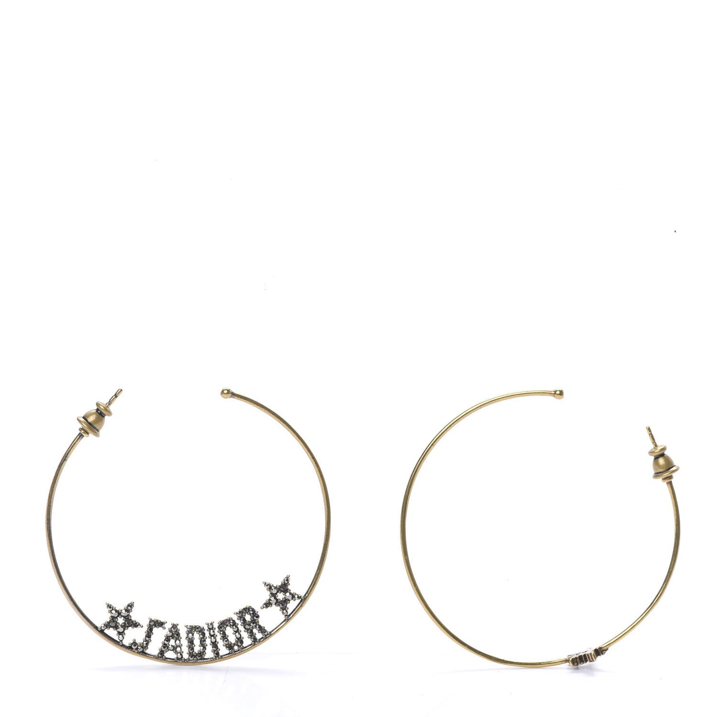 Metal Crystal J'Adior Hoop Earrings Aged Gold