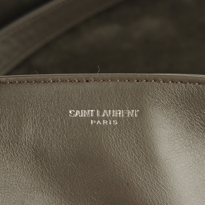 Saint Laurent Suede Studded North South Shopper Tote Earth 8 of 9