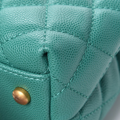 Chanel Caviar Lizard Quilted Mini Coco Handle Flap Green 12 of 12