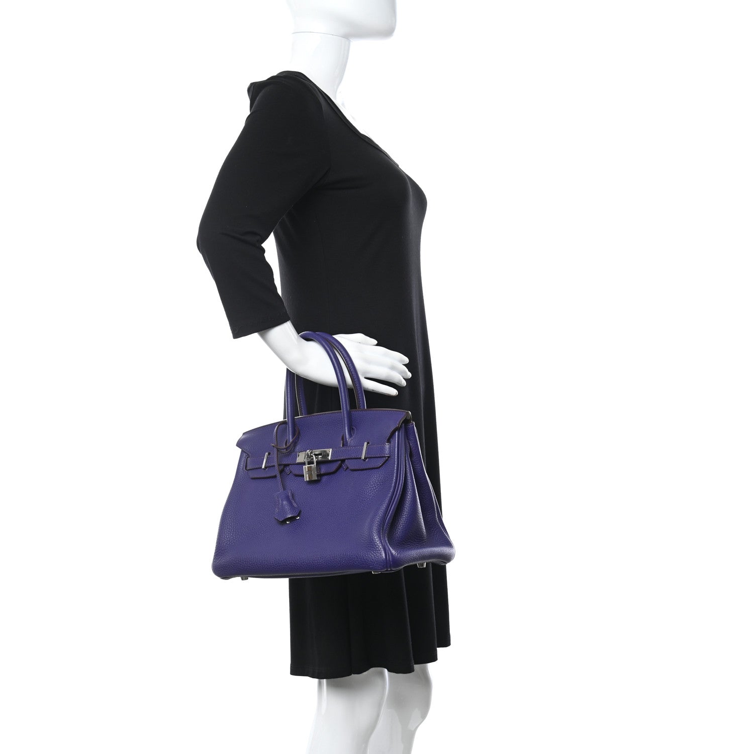 Hermes Taurillon Clemence Birkin 30 Iris 2 of 12