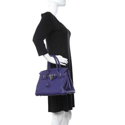 Hermes Taurillon Clemence Birkin 30 Iris 2 of 12