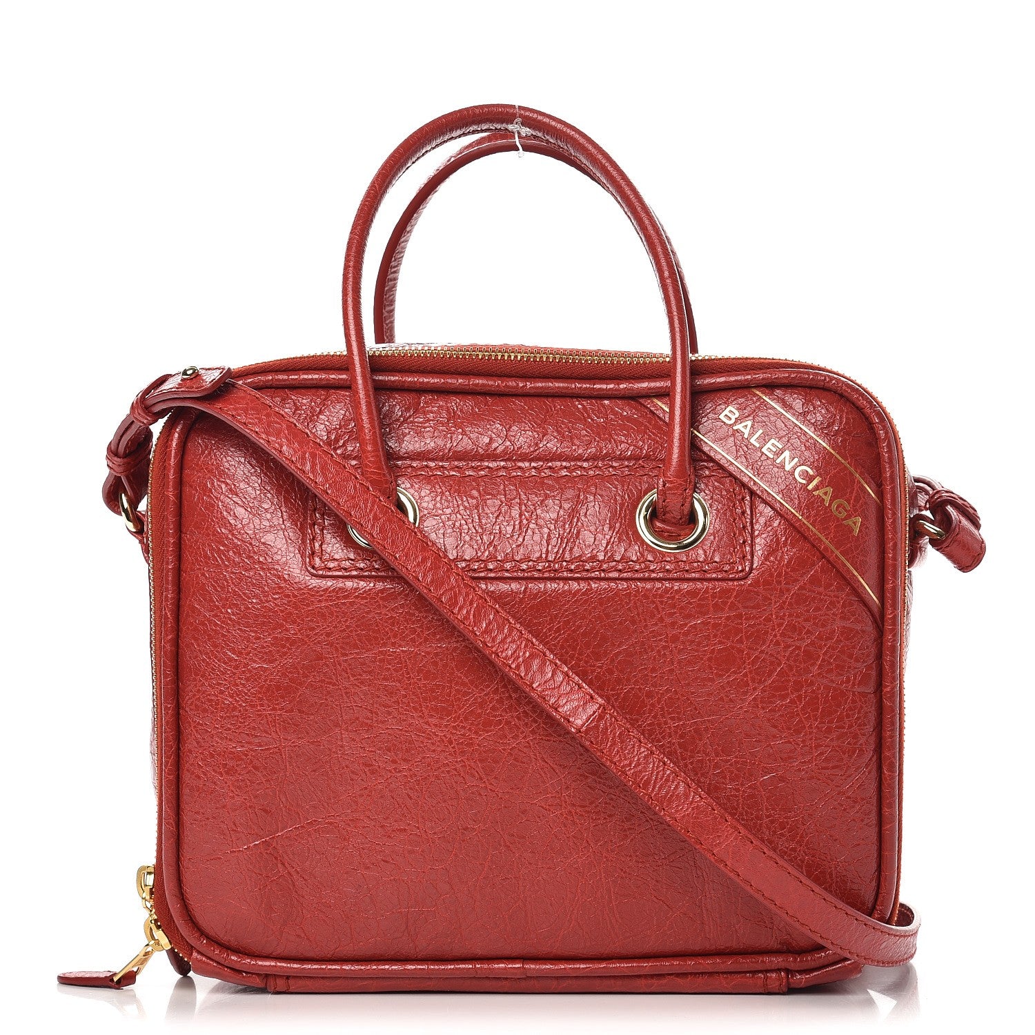 Balenciaga Agneau S Blanket Square Tote Rouge Brique 1 of 7