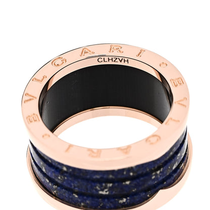 Bulgari 18K Rose Gold Lapis Lazuli B.Zero1 Four-Band Ring 56 7.5 6 of 7