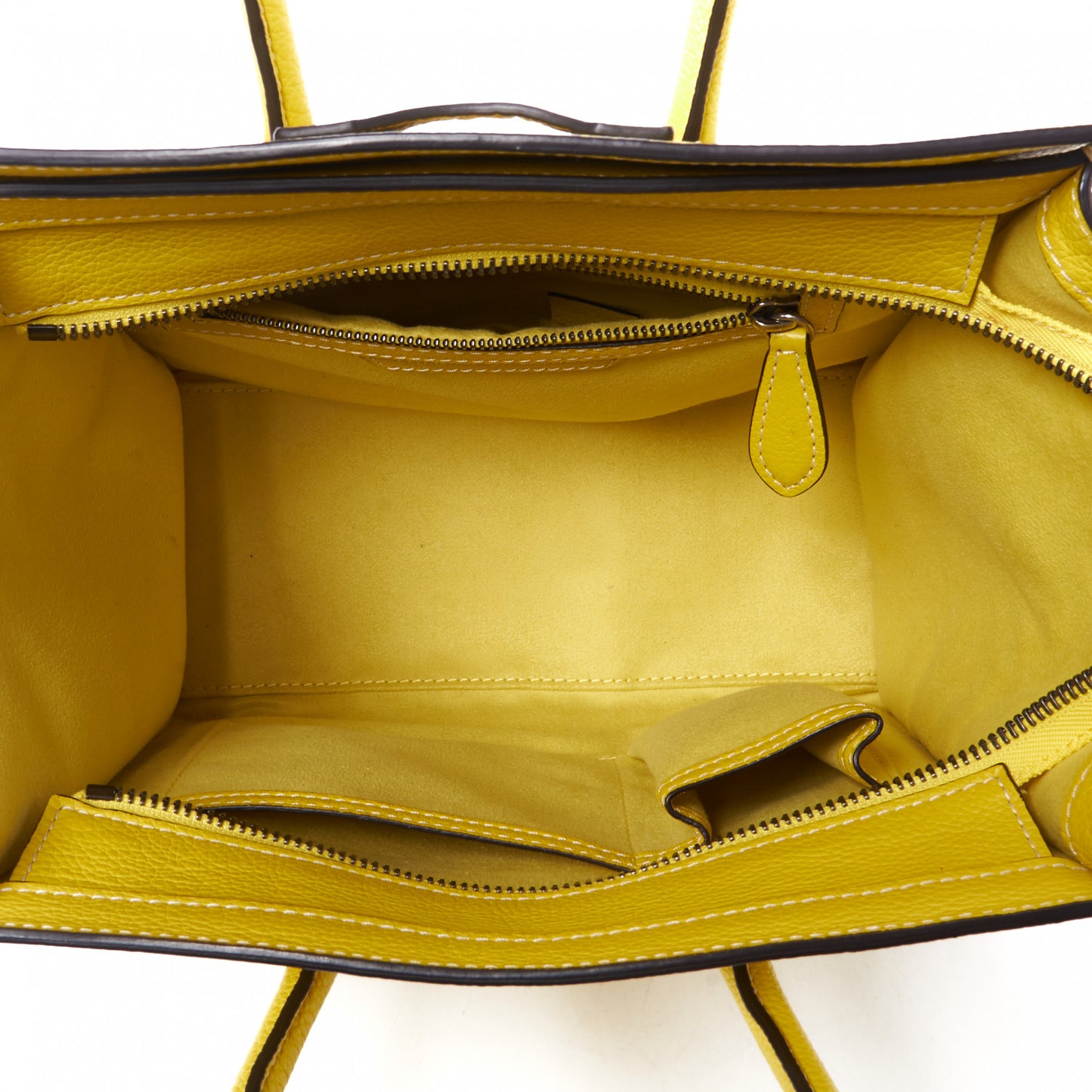 Drummed Calfskin Micro Luggage Citron