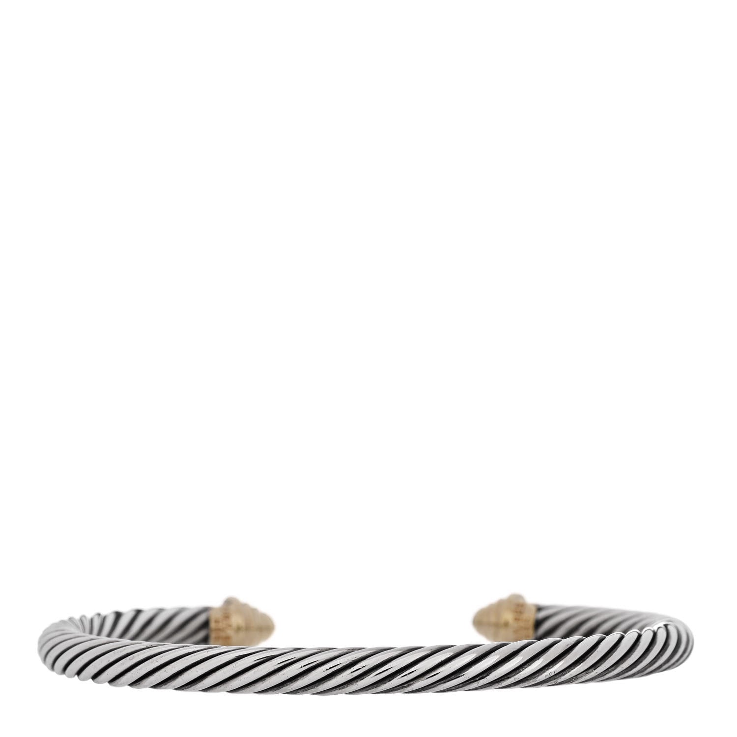 David Yurman Sterling Silver 14K Yellow Gold 5mm Cable Classics Bracelet 2 of 3