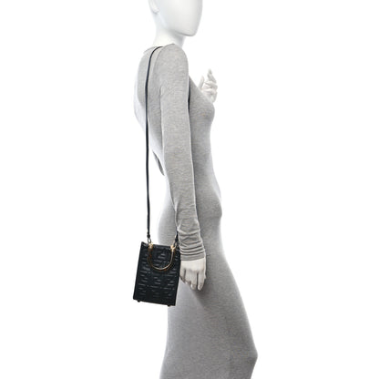 Fendi Vitello Plexiglass FF Embossed Mini Fendi Sunshine Shopper Tote Black 2 of 10
