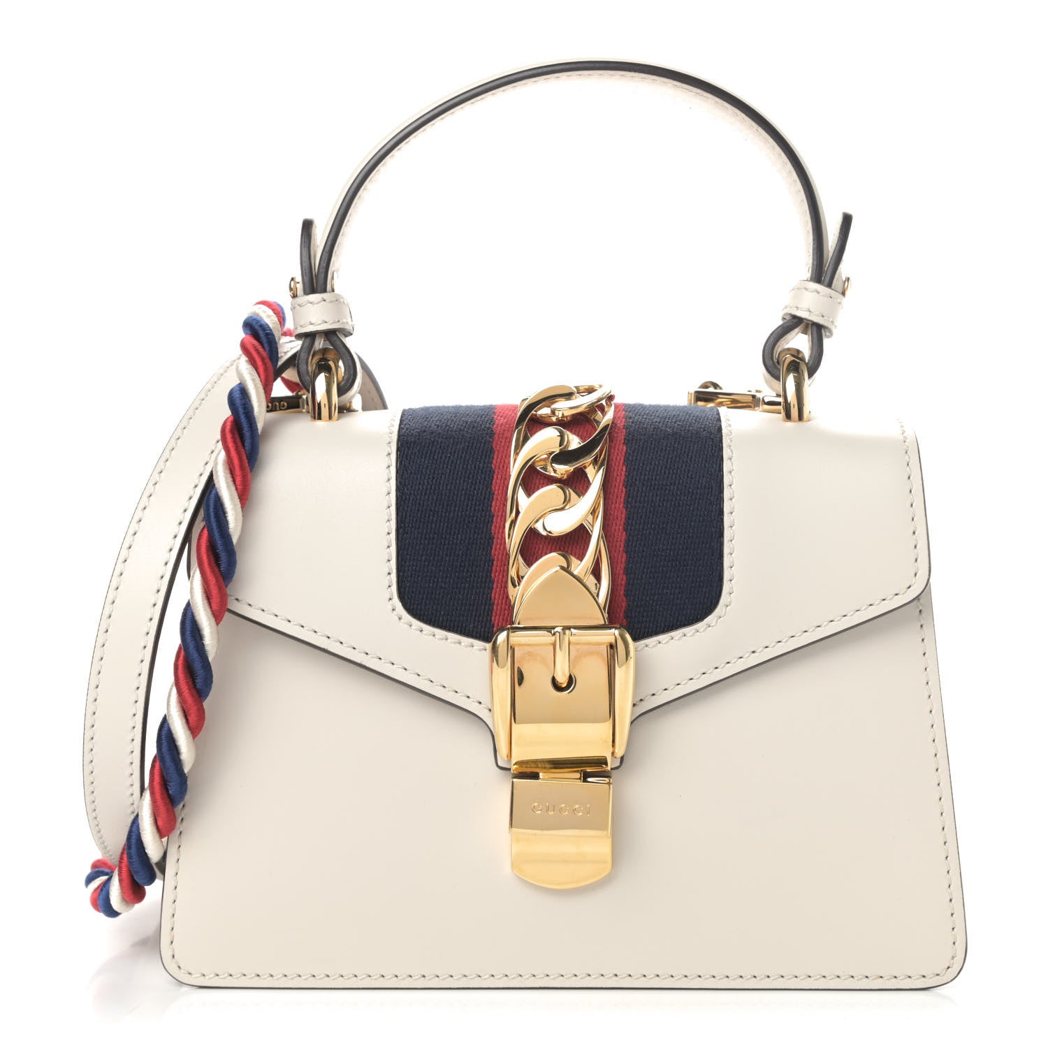 Gucci Calfskin Mini Sylvie Top Handle Bag White 1 of 4