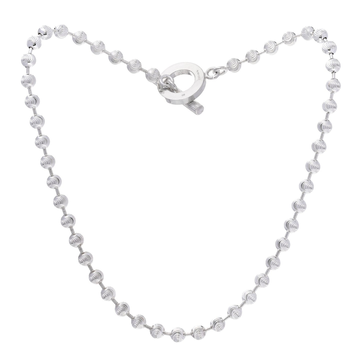 Sterling Silver Boule Toggle Necklace