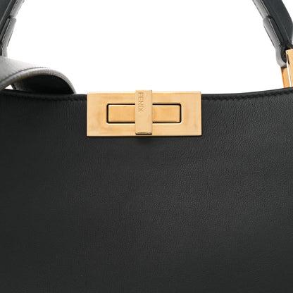 Fendi Vitello Tahiti Burro Large Peekaboo Iconic Essentially Satchel Black Corda 8 of 12