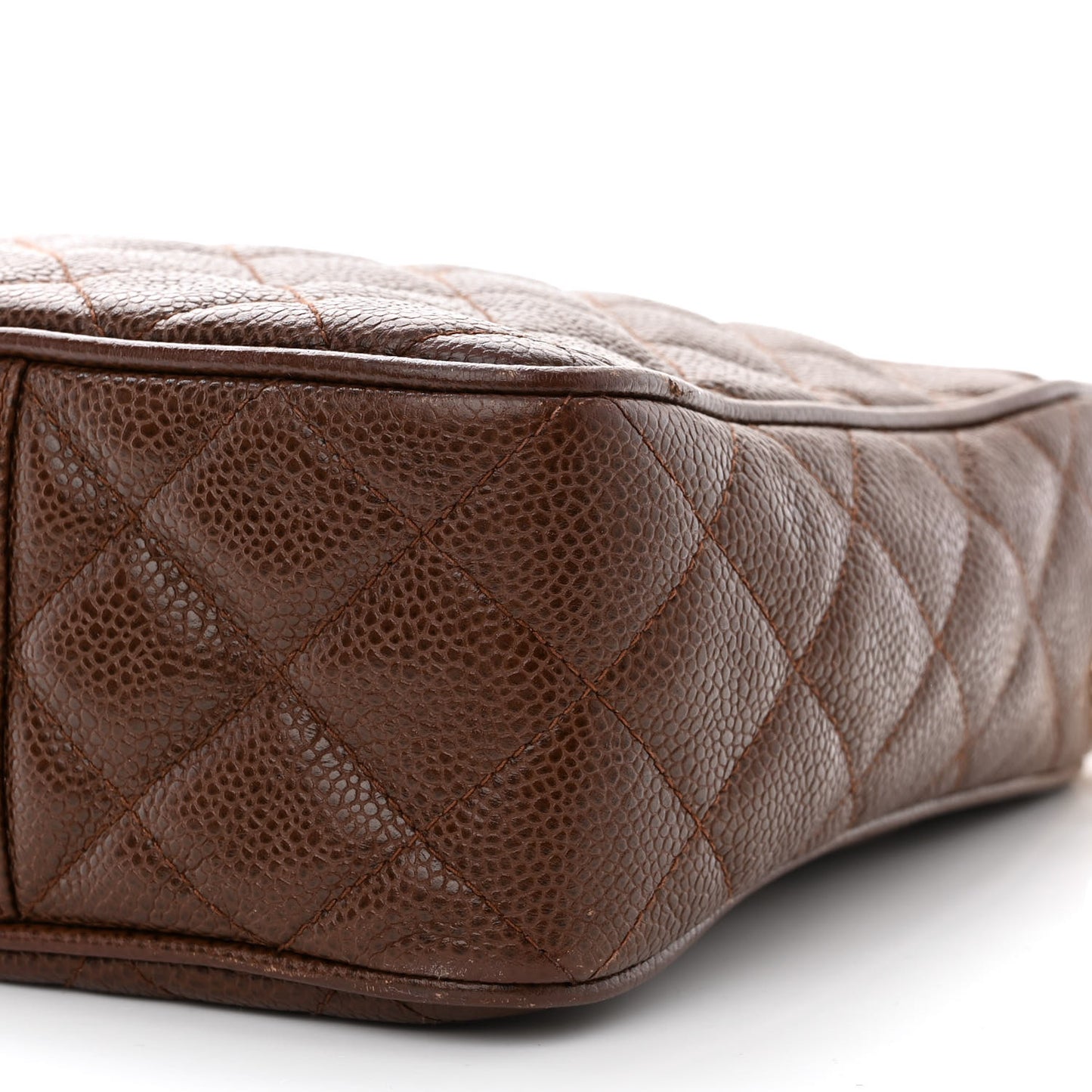 Caviar Quilted Camera Case Brown