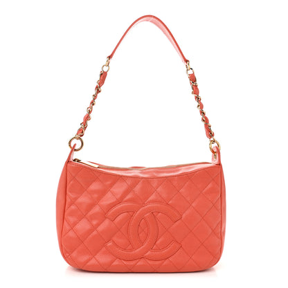 Chanel Caviar Quilted Timeless CC Shoulder Bag Coral 1 of 11