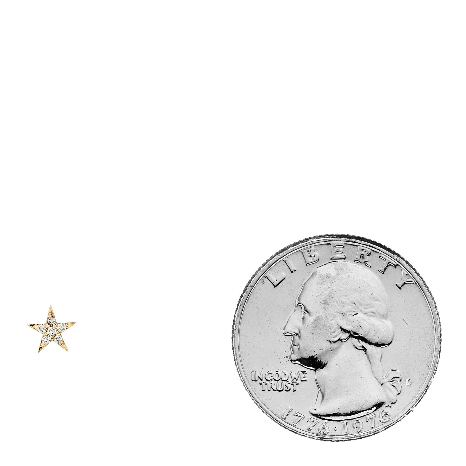 Foundrae 18K Yellow Gold Diamond Tenet Star Strength Stud Earring 2 of 4