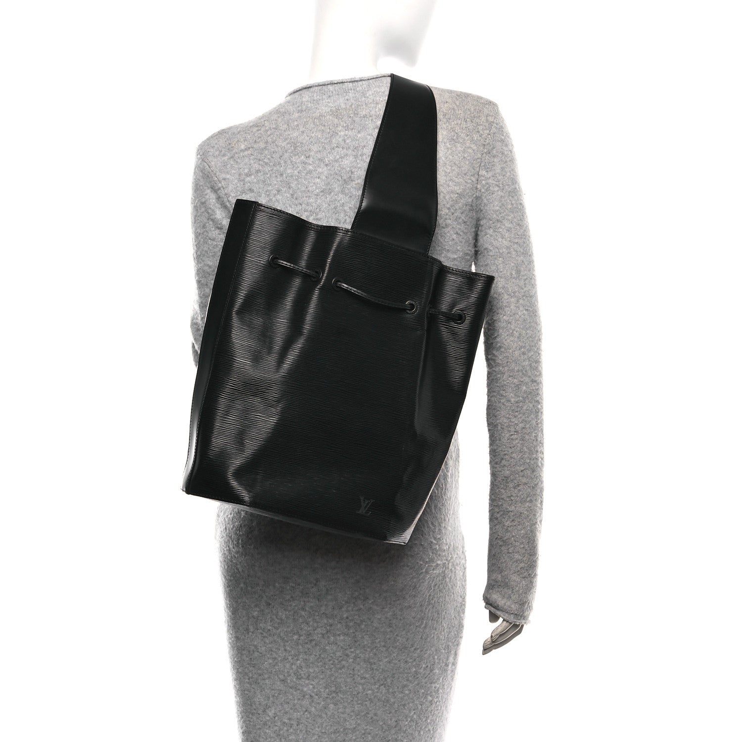 Louis Vuitton Epi Sac a Dos Drawstring Bag Black 2 of 10
