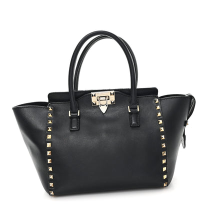 Valentino Garavani Vitello Small Rockstud Double Handle Tote Black 1 of 11