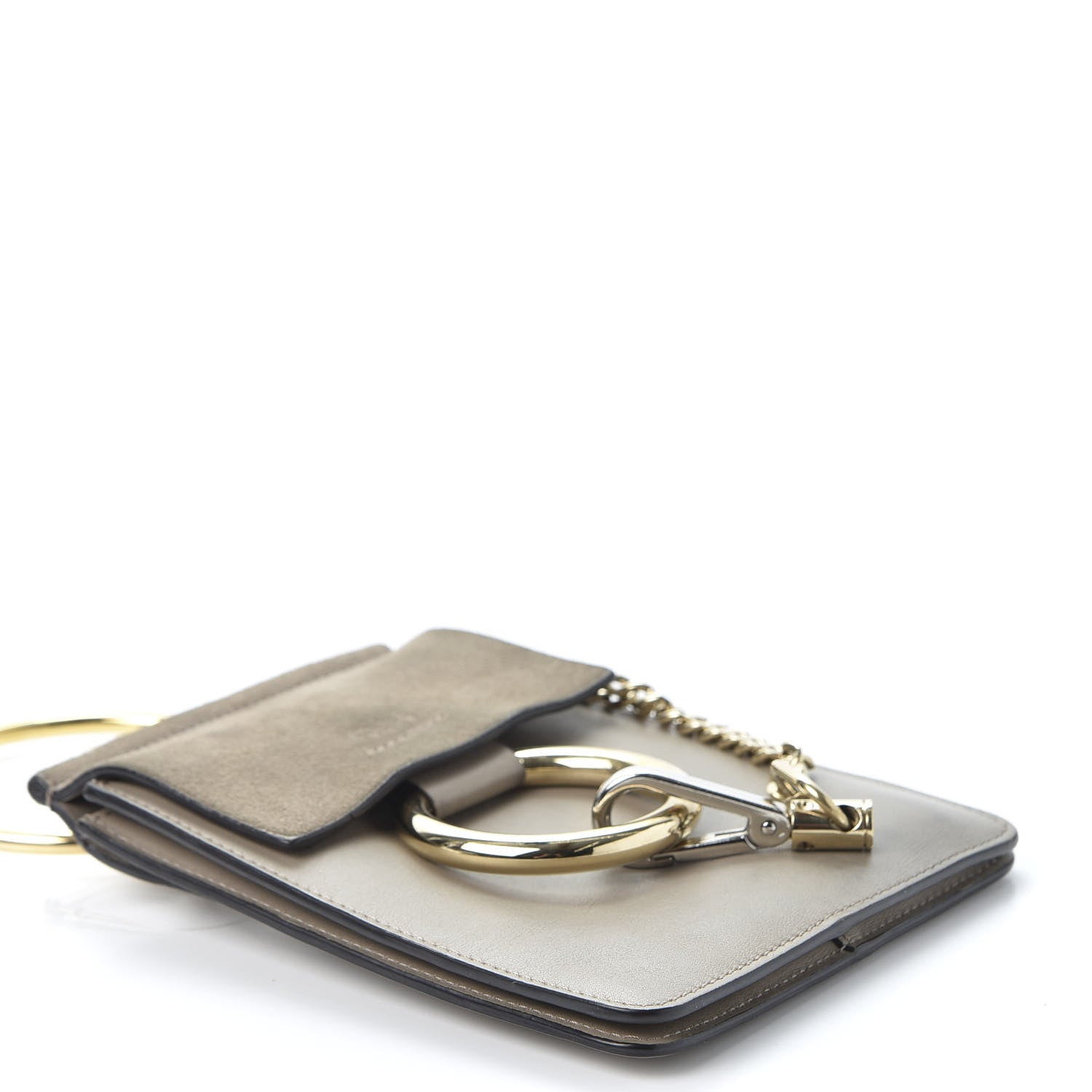 Chloe Suede Calfskin Mini Faye Bracelet Bag Motty Grey 3 of 10