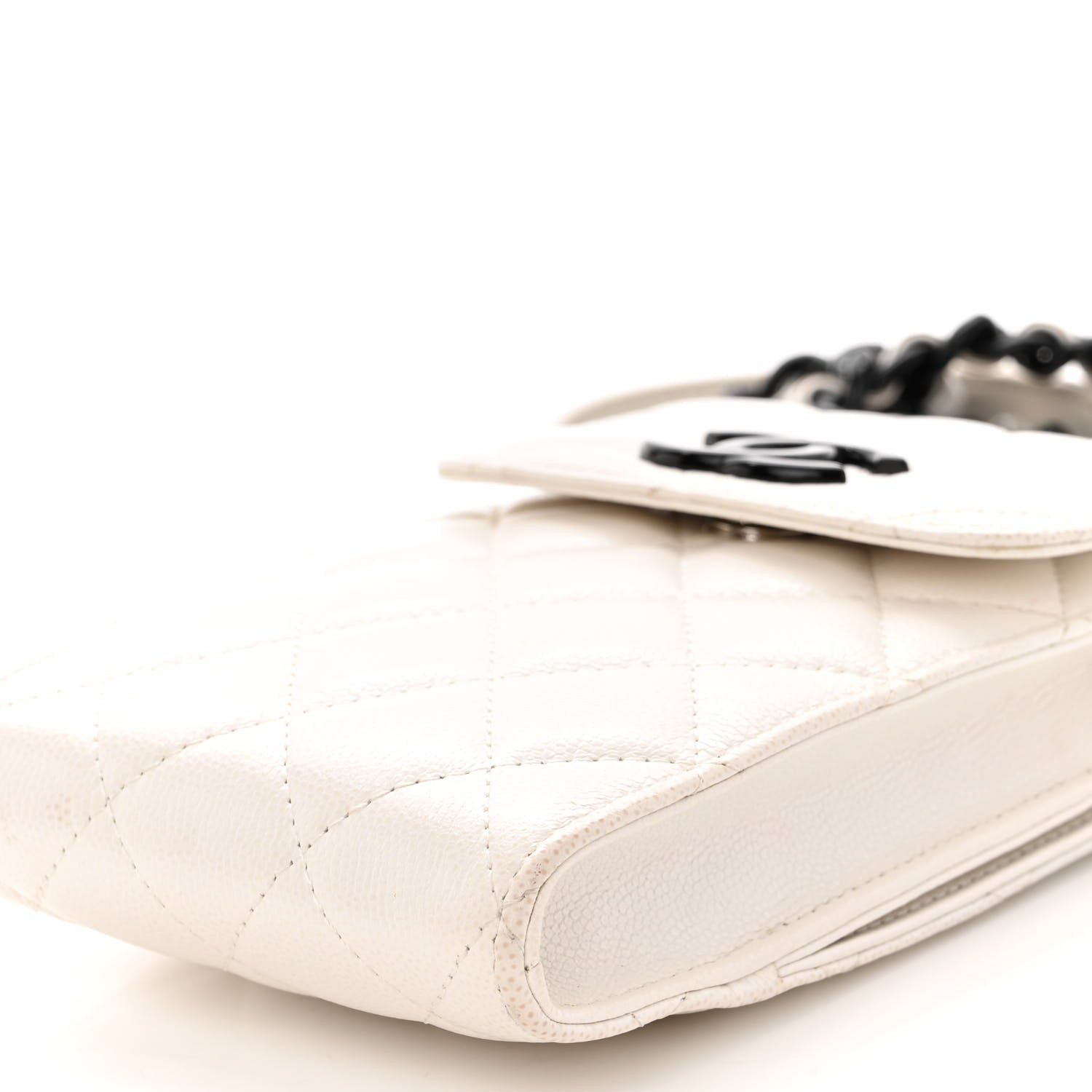 Chanel Caviar Quilted My Everything Clutch With Chain White Black 10 of 12