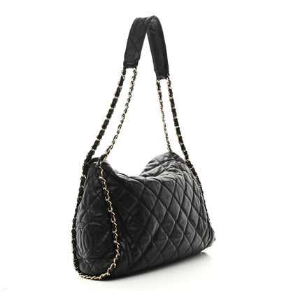 Chanel Calfskin Quilted Medium Chain Me Hobo Black 3 of 10