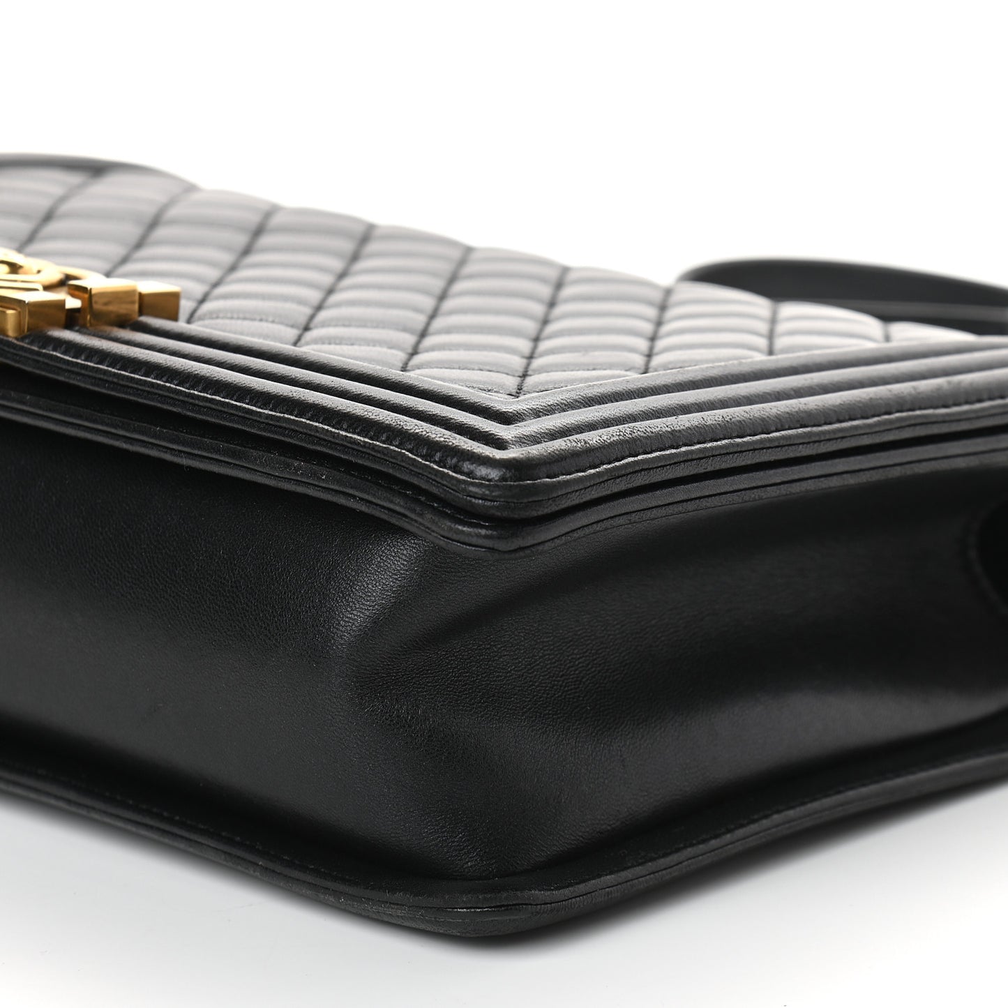 Lambskin Quilted New Medium Boy Flap Black
