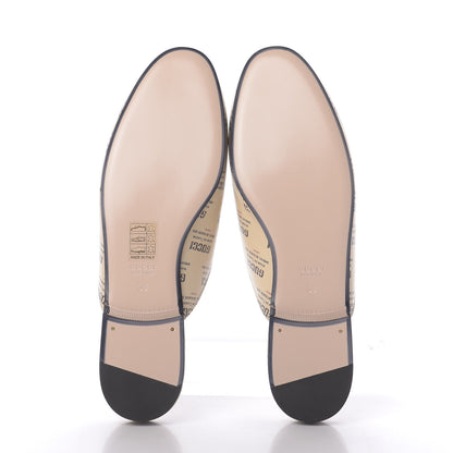Gucci Calfskin Stamp Print Womens Princetown Slippers 38 Soy Black 5 of 9