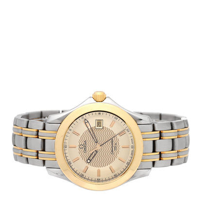 Omega Stainless Steel 18K Yellow Gold 36mm Seamaster 120M Quartz Watch Silver 396.1501 2 of 4