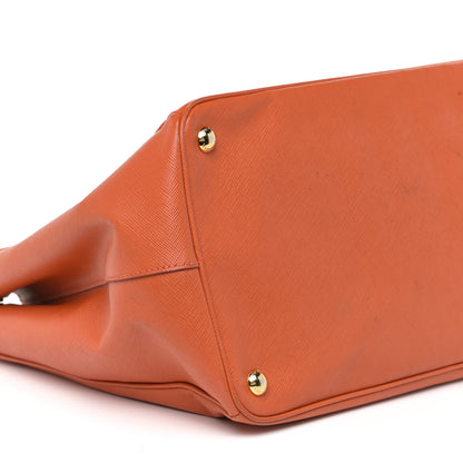 Prada Saffiano Cuir Medium Double Bag Papaya 5 of 19