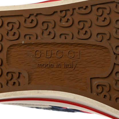 Gucci New Denim GG Monogram Web Womens 1977 Tennis Sneakers 35 Blue Tea Mystic White 7 of 10