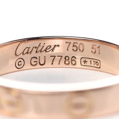 Cartier 18K Pink Gold 3.5mm LOVE Wedding Band Ring 51 5.75 4 of 4