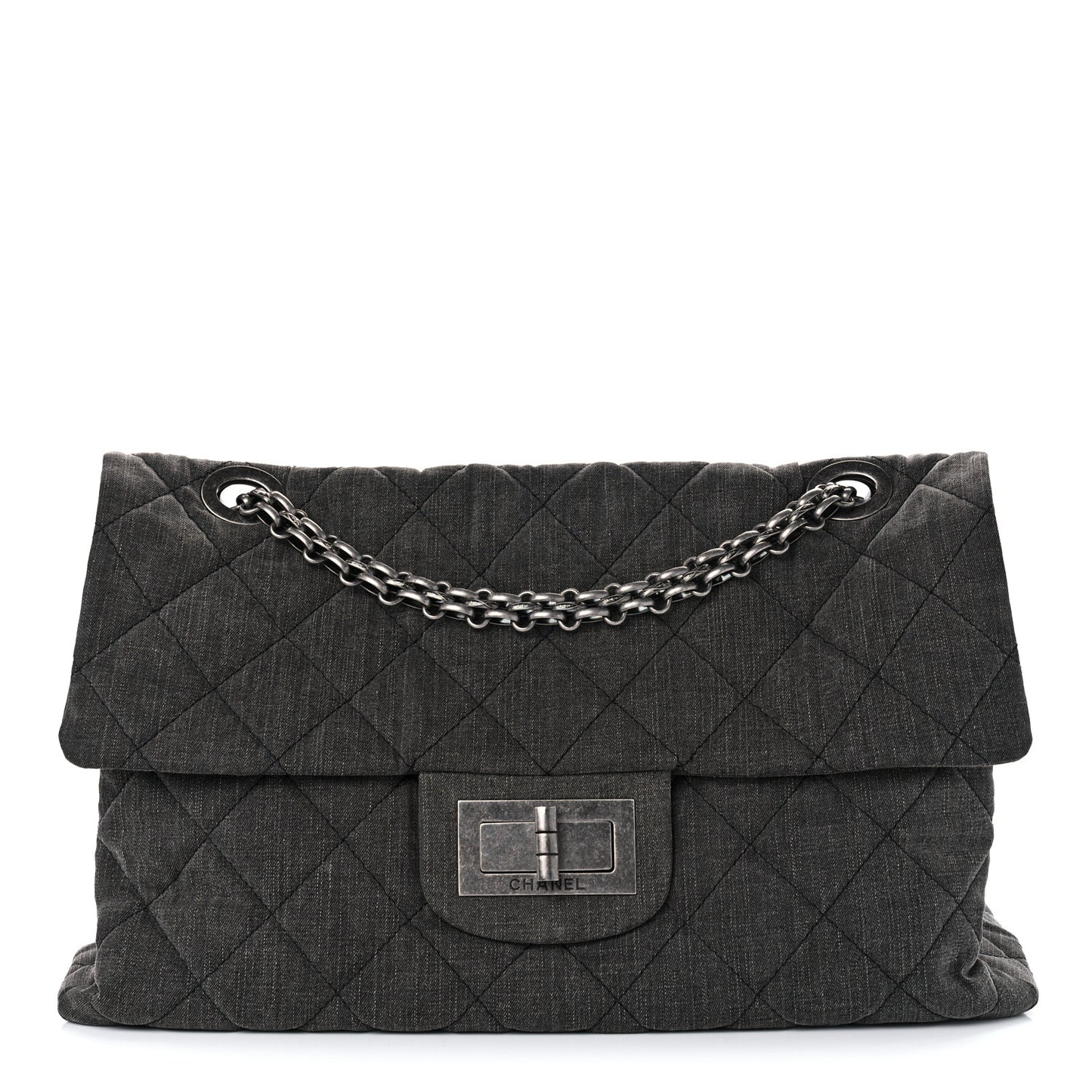 Denim Quilted XXL Reissue Flap Grey