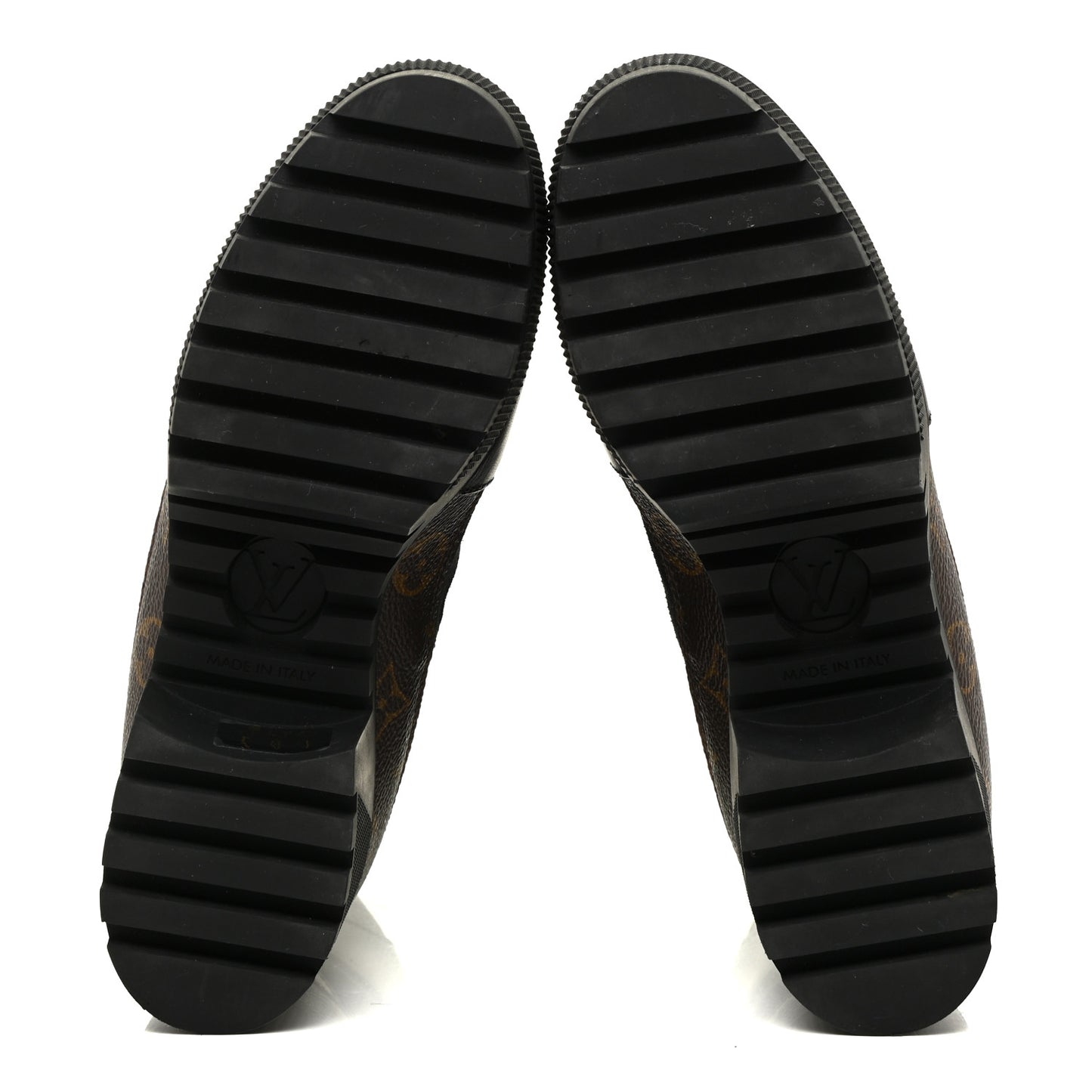Suede Calfskin Monogram Laureate Platform Desert Boots 38 Black