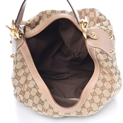 Gucci Monogram Large Jockey Hobo Beige 5 of 16