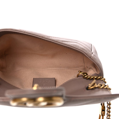 Gucci Calfskin Matelasse Super Mini GG Marmont Shoulder Bag Porcelain Rose 5 of 9