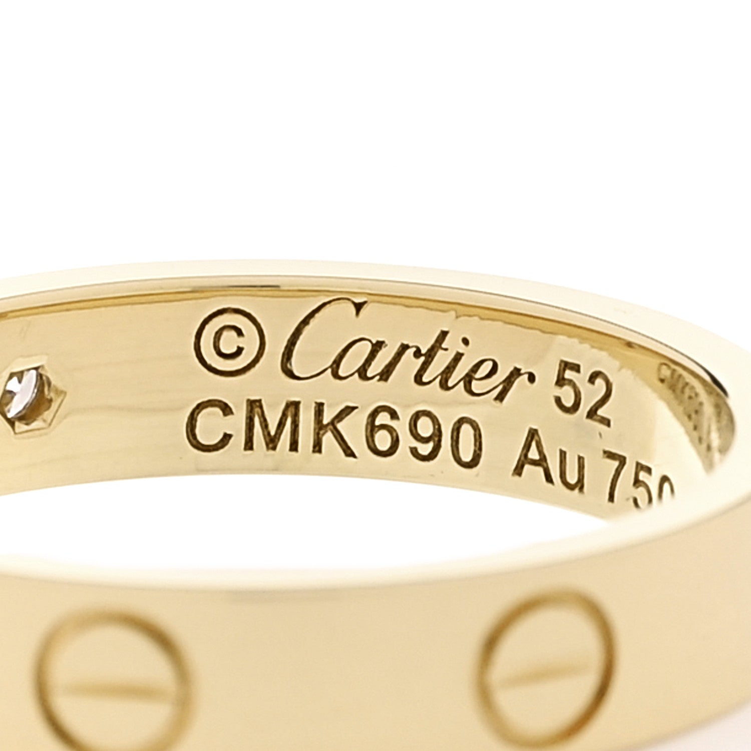 Cartier 18K Yellow Gold Diamond 4mm LOVE Wedding Band Ring 52 6 4 of 4