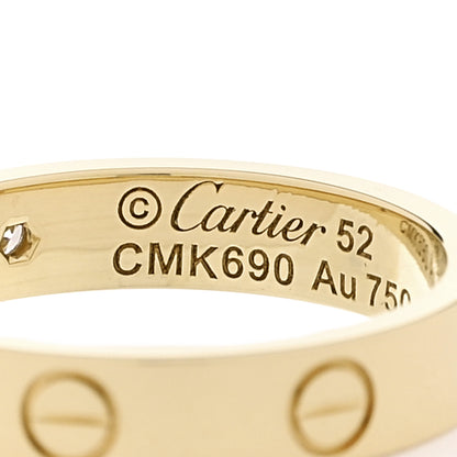 Cartier 18K Yellow Gold Diamond 4mm LOVE Wedding Band Ring 52 6 4 of 4