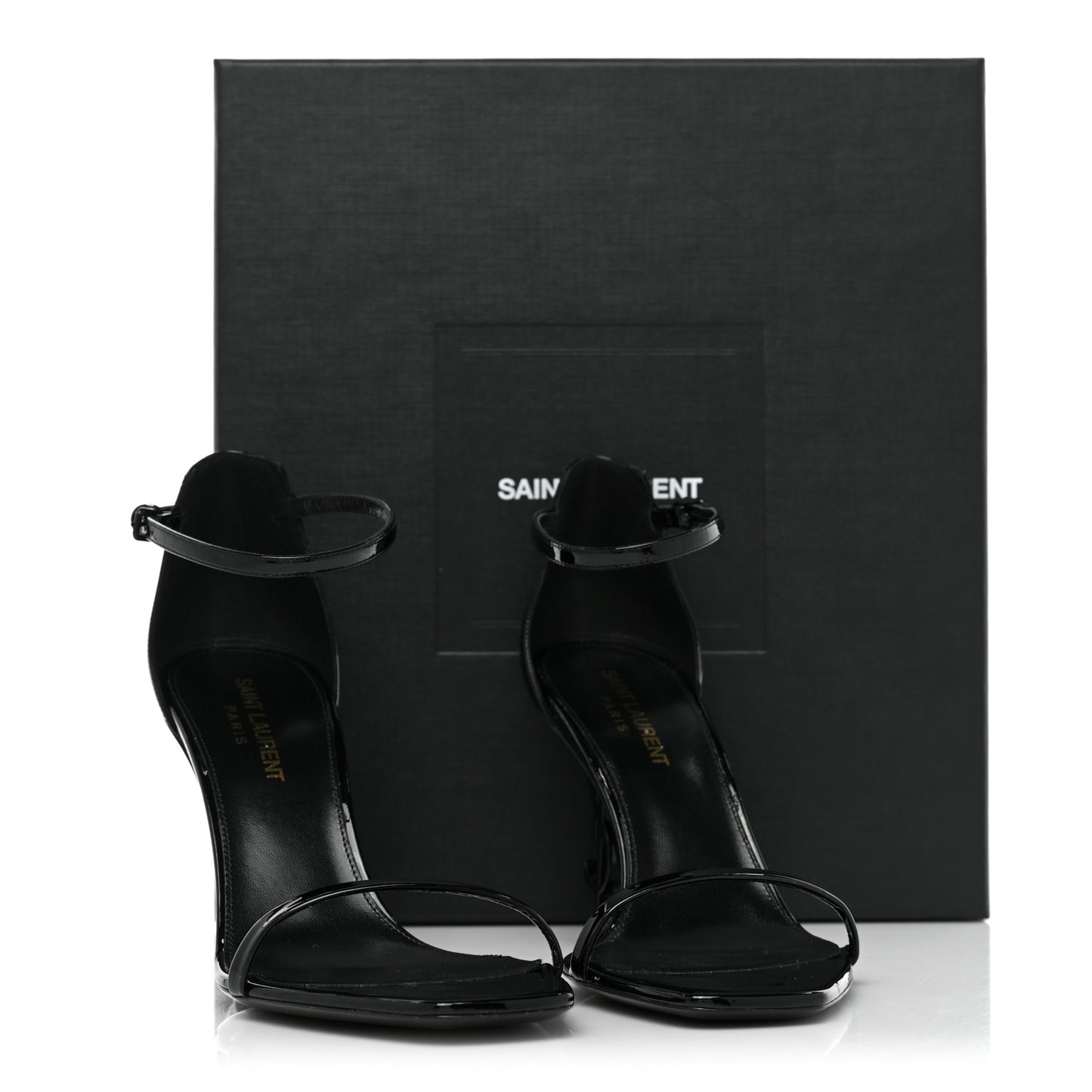 Patent Calfskin Opyum 85 Sandals 37.5 Black