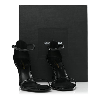 Saint Laurent Patent Calfskin Opyum 85 Sandals 37.5 Black 10 of 10