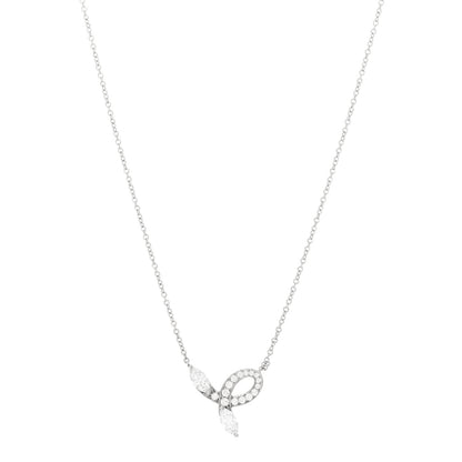 Tiffany Platinum Diamond Victoria Bow Necklace 1 of 4