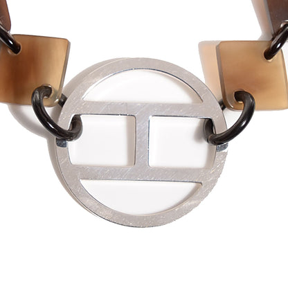 Hermes Buffalo Horn Sterling Silver Lena Necklace 3 of 6