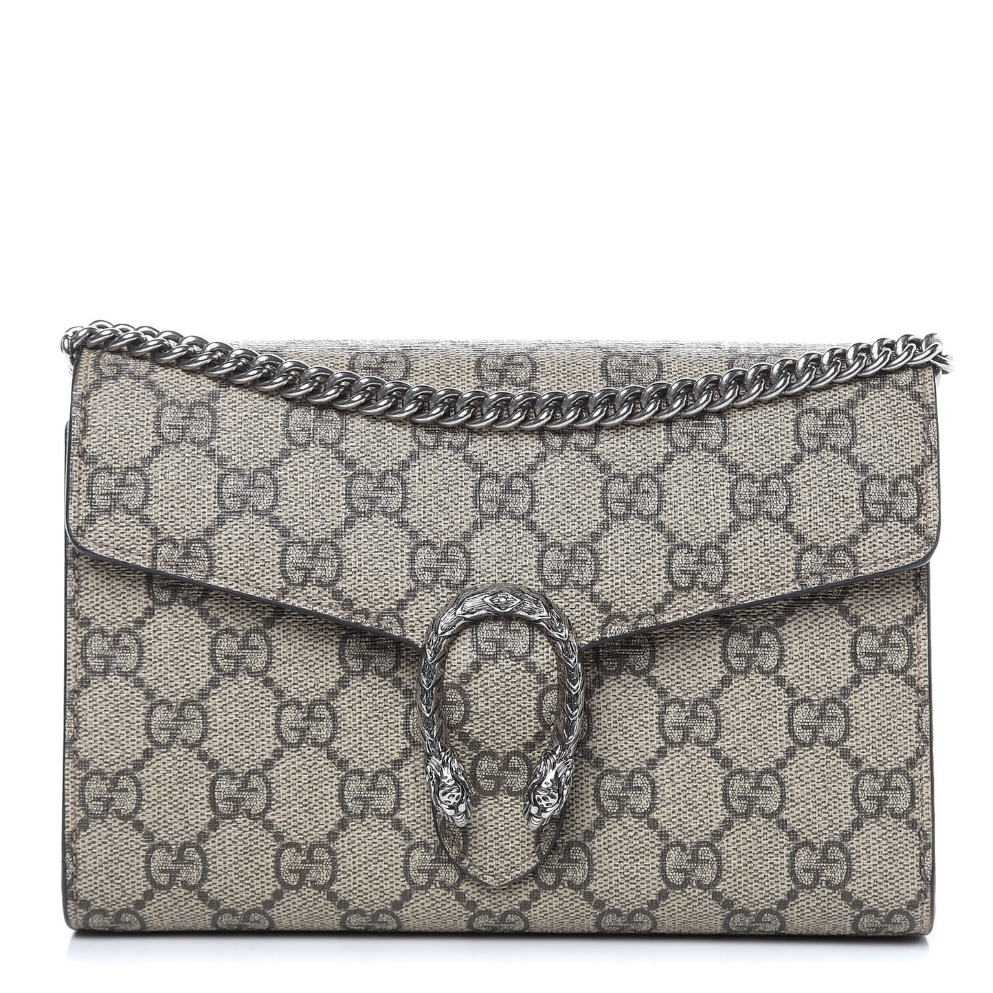 GG Supreme Monogram Mini Dionysus Chain Wallet Beige Vulcanic Red