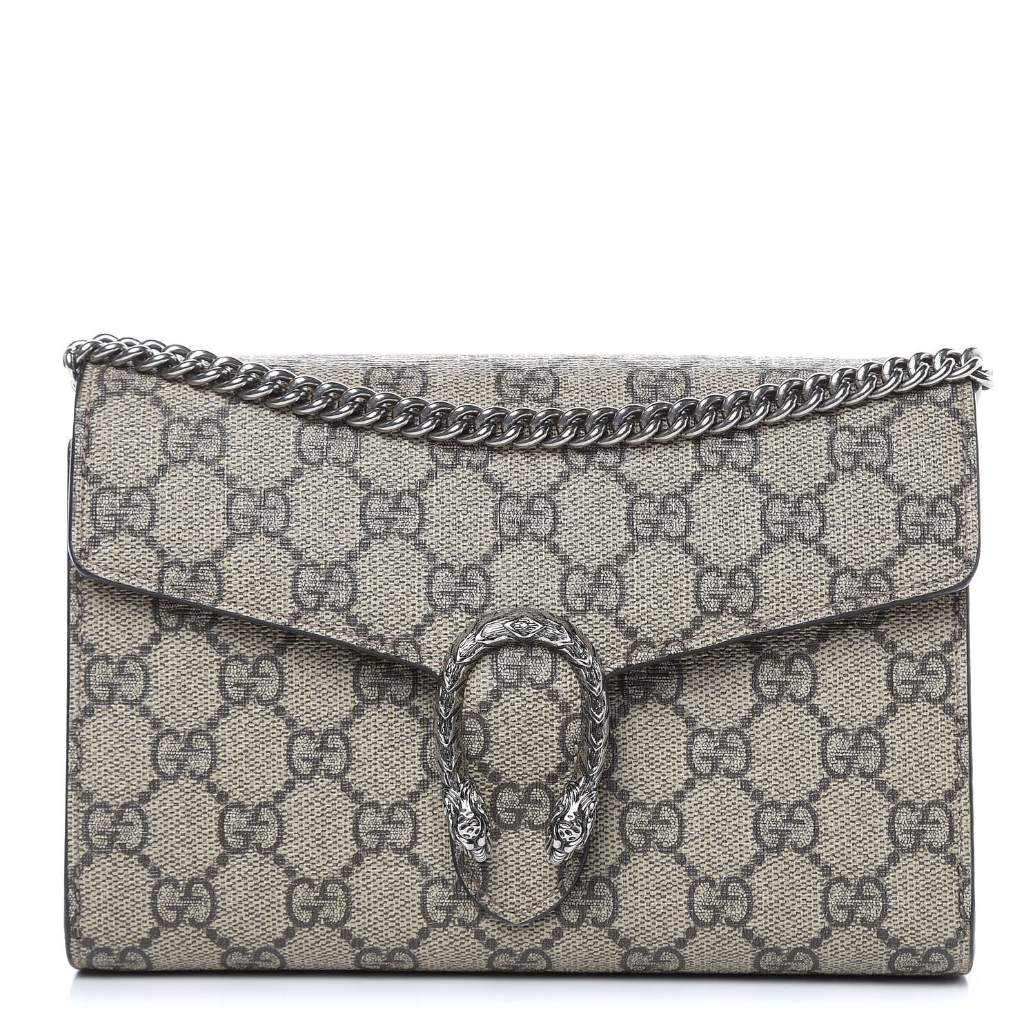 Gucci GG Supreme Monogram Mini Dionysus Chain Wallet Beige Vulcanic Red 1 of 12