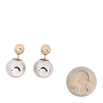 Christian Dior Mise En Dior Tribal Earrings Silver Gold 2 of 4
