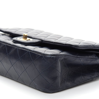 Chanel Lambskin Quilted Medium Double Flap Navy 9 of 10