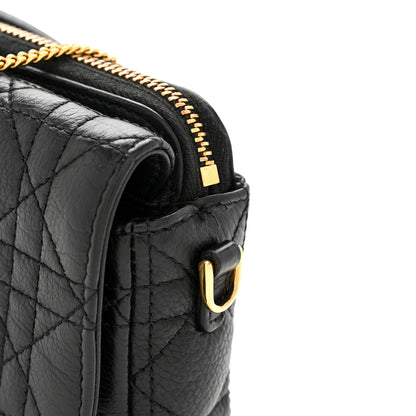Christian Dior Supple Calfskin Cannage Caro Pouch With Chain  Black 13 of 14