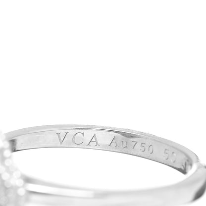 Van Cleef & Arpels 18K White Gold Diamond Sweet Alhambra Ring 50 5.25 4 of 5