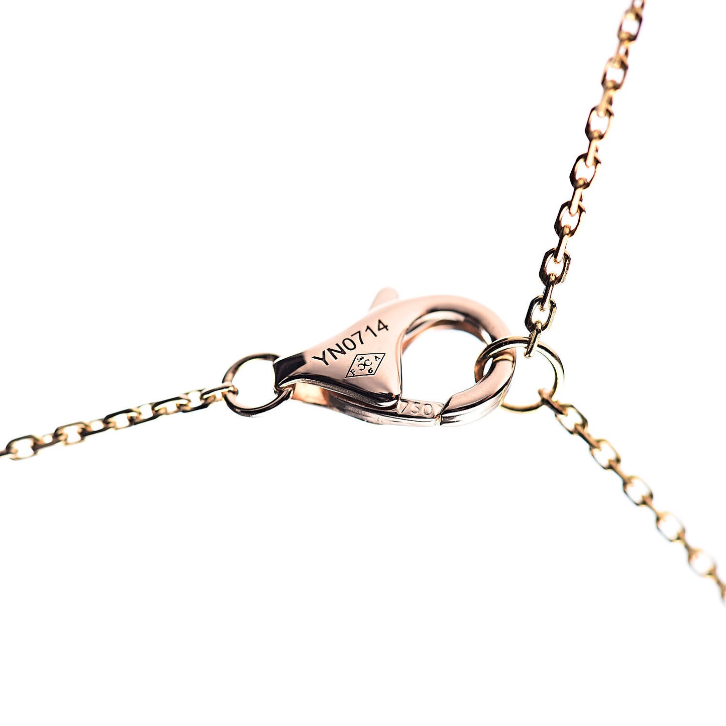 18K Pink Gold Pink Sapphire Symbols Cross Pendant Necklace