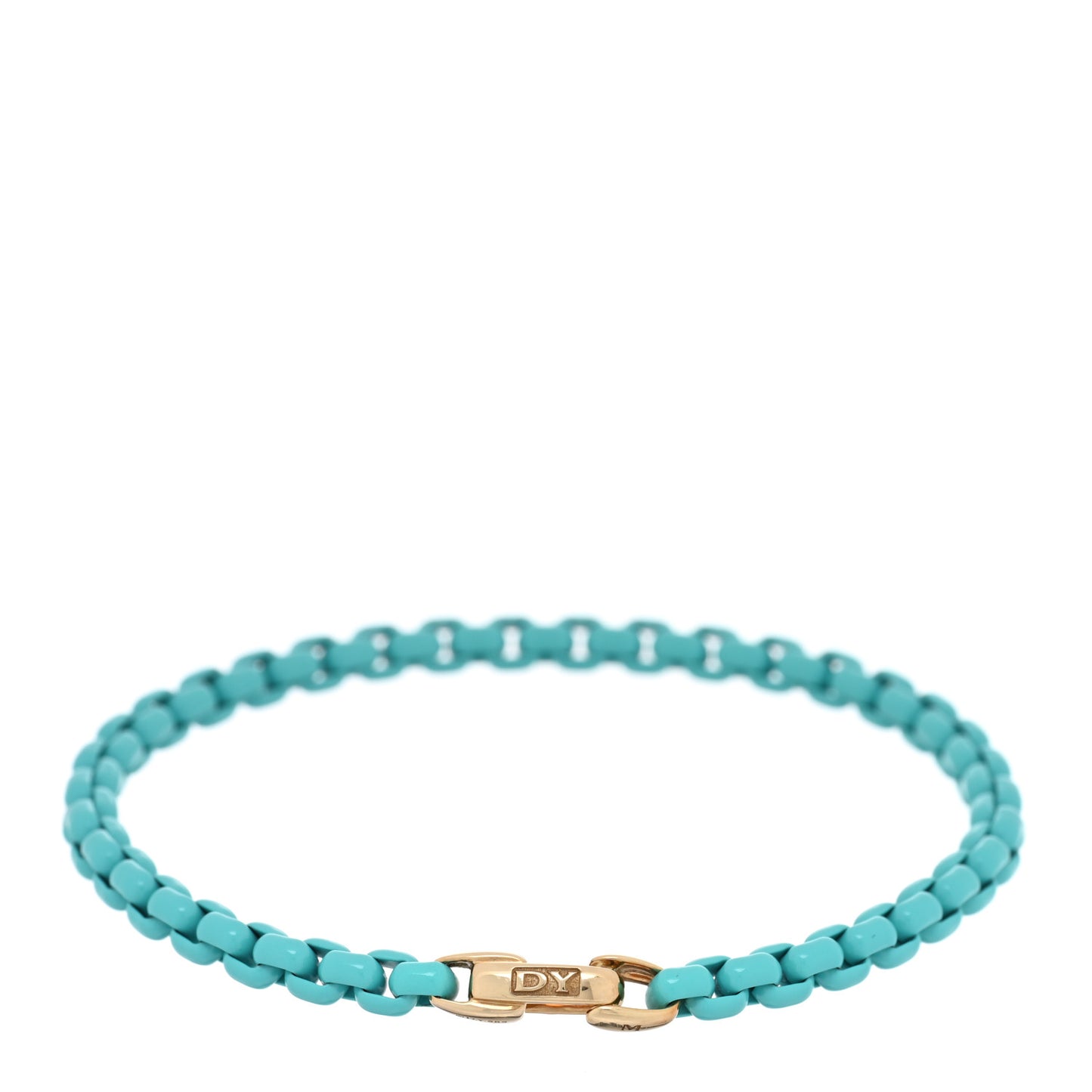 Stainless Steel 14K Yellow Gold Acrylic Bel Aire 4mm Chain Bracelet Turquoise