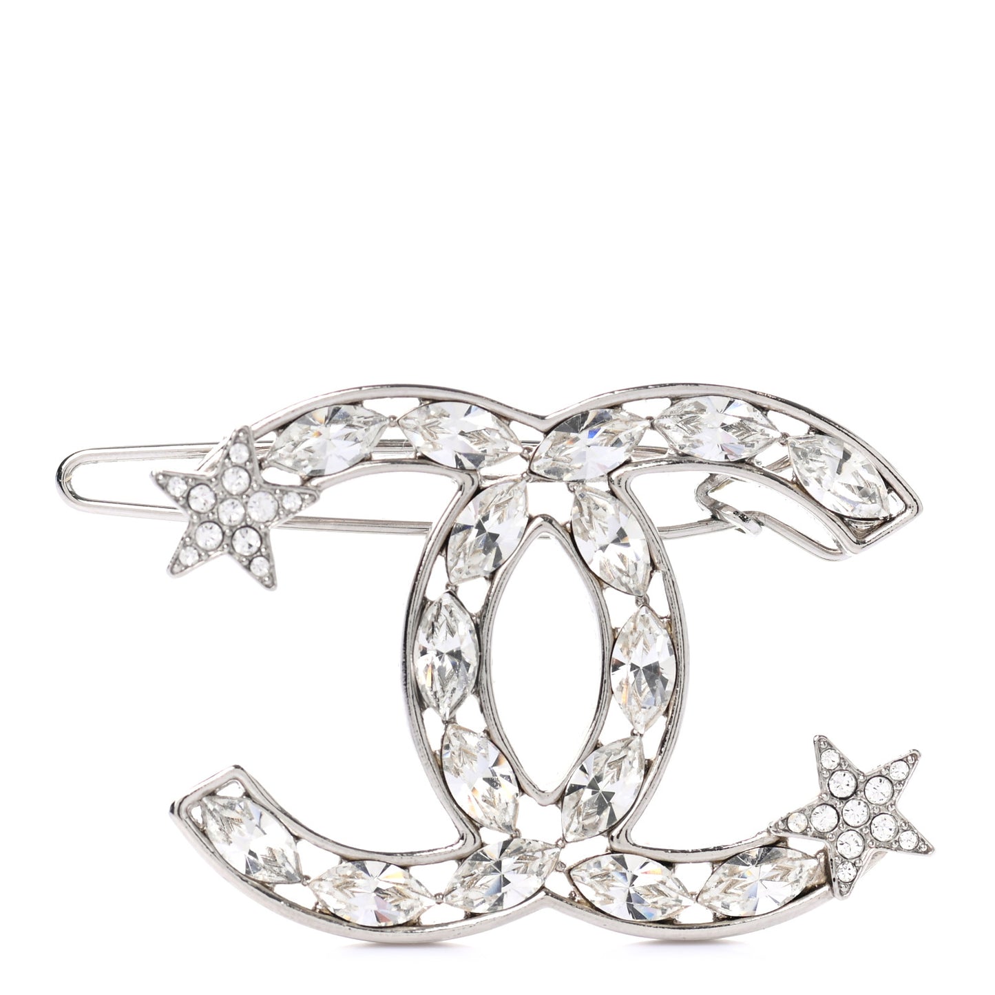 Crystal Starfall CC Hair Clip Silver